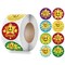 2" Motivational Smile Face Multicolor Paper Sticker Roll 100 Pieces